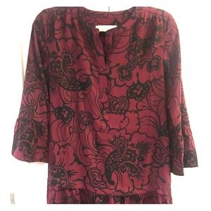 Burgundy and black dress from LOFT.